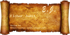 Eicher Judit névjegykártya